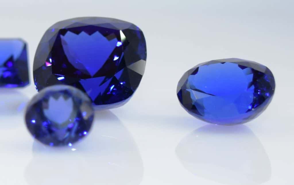 A picture with beautiful tanzanite stones