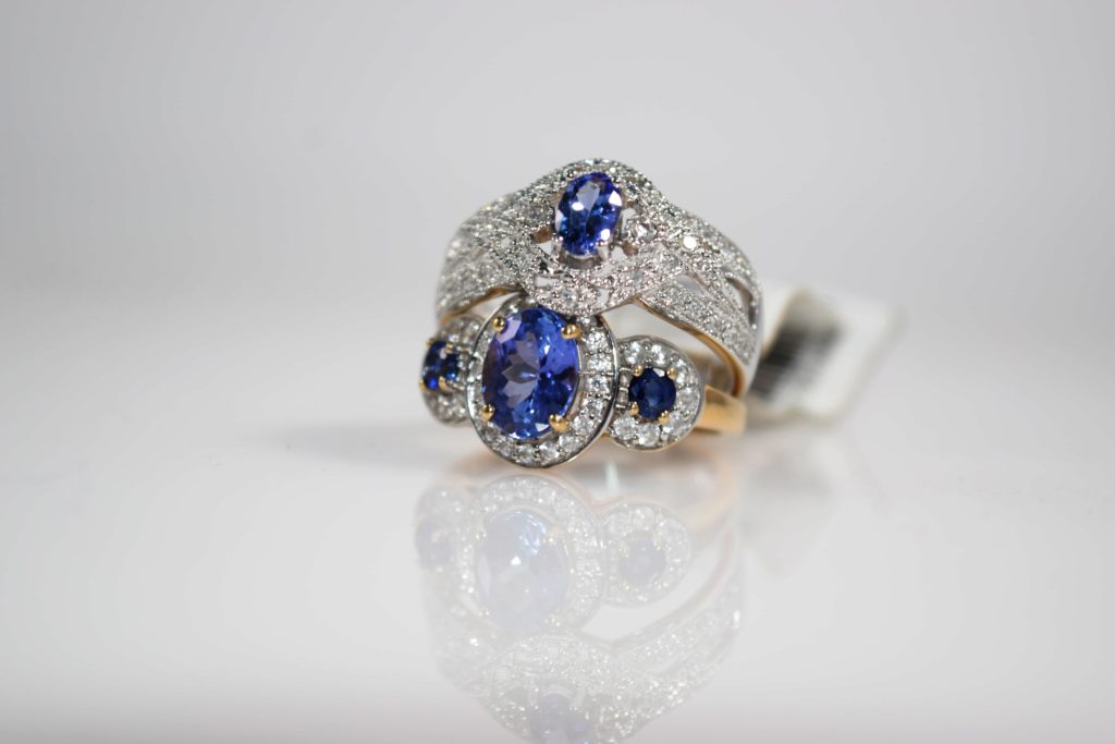 Blue Tanzanite Ring Perfect Gift Handcrafted Gemstone Sparkling Blue Purple Tanzanite Jewelry Mount Kilimanjaro Tanzania African Gem #63810