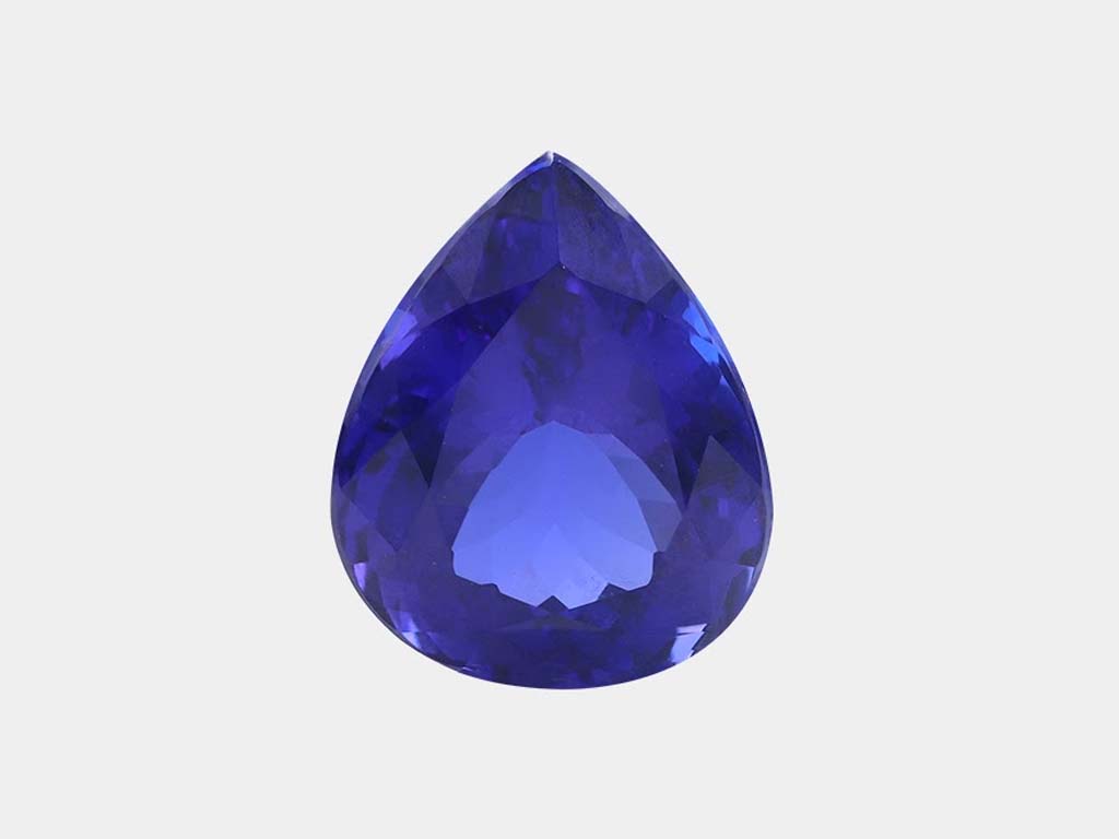 Close-up view of a radiant Tanzanite Color gemstone