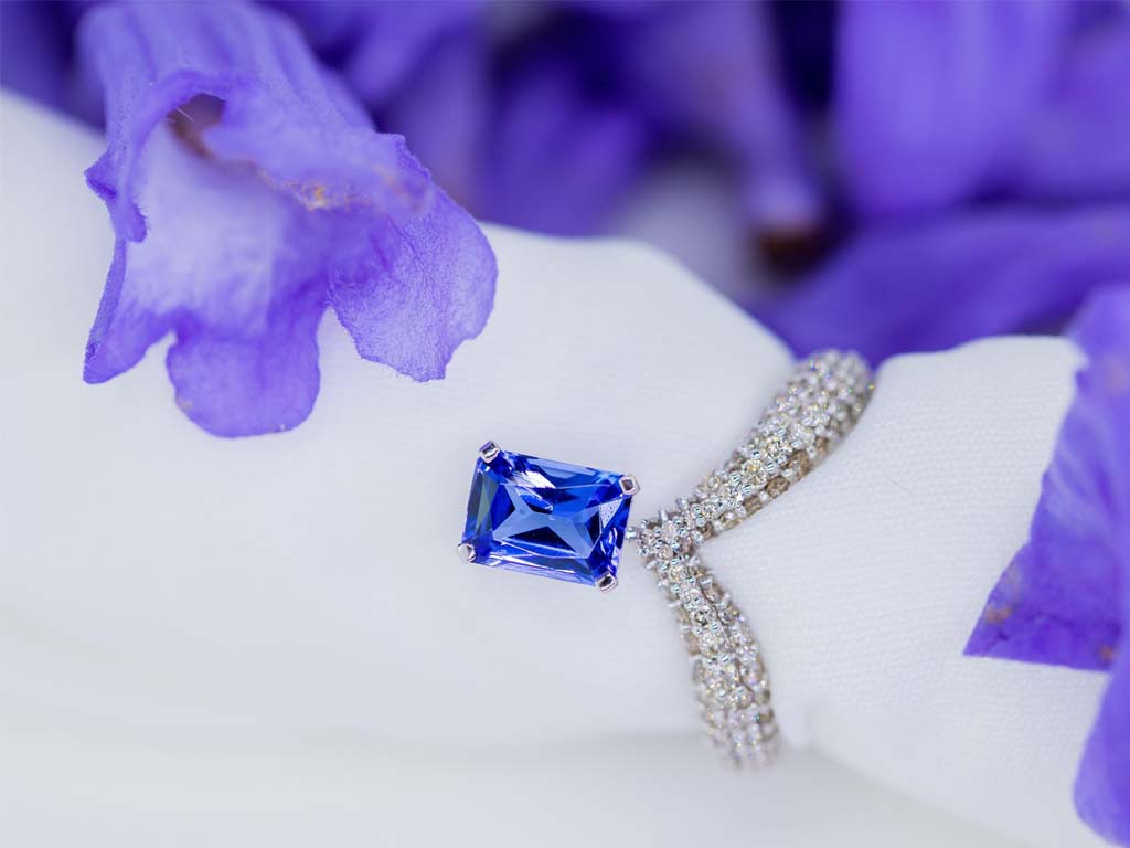 "Buy exquisite tanzanite rings with diamonds for your tanzanite wedding or engagement ring."